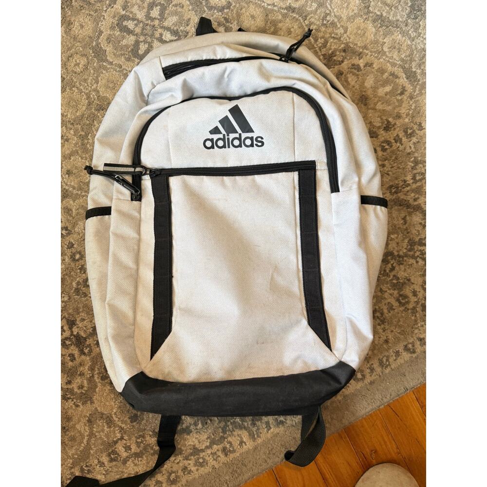Adidas Utility Backpack Gray Black Laptop School Travel Athletic Everyday Bag